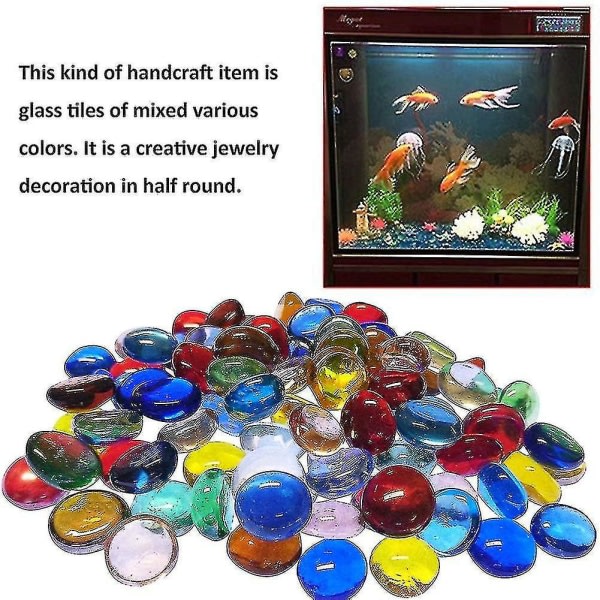 Glass Pebble 500g Glass Pebbles for Aquarium and Decoration Glass Nuggets 20cm Beads Stones Fish Aquarium Beads