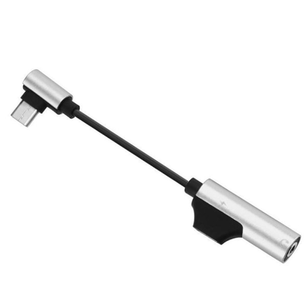 USB C till 3,5 mm Jack Aux-adapter Typ-C 3,5 Jack tillbehör Silver