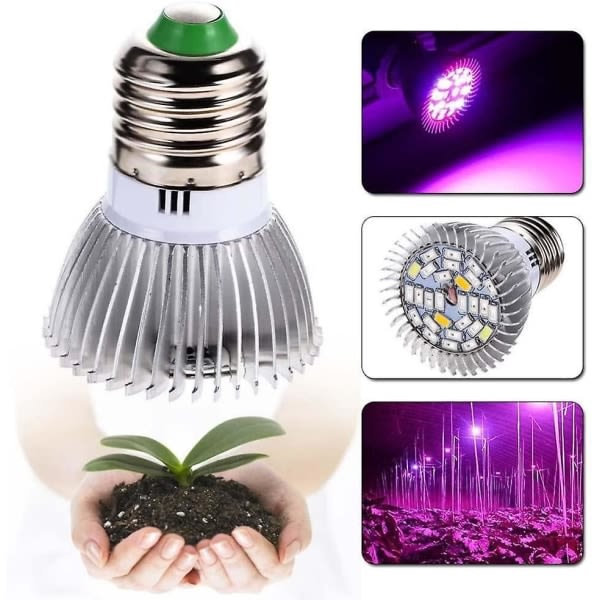 Glödlampa E27 Växtlampa 30w Full Spectrum Tillväxt Inomhus Trädgård Växtbelysning Hydroponisk Lampa för Blommande Växter [4 Pack]