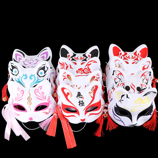 1. Anime Rev Maske Halv Ansikt Katt Maske Maskerad Festival Del Color A4 Color A4