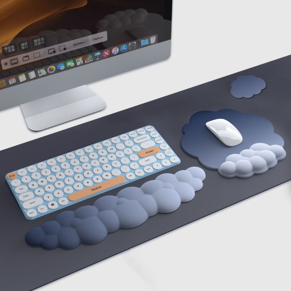 Skyformet Anti-Skrid Sikkerhedsmusmåtte med Håndledsstøtte til Gaming Tastatur Musmåtte Farverig null - F