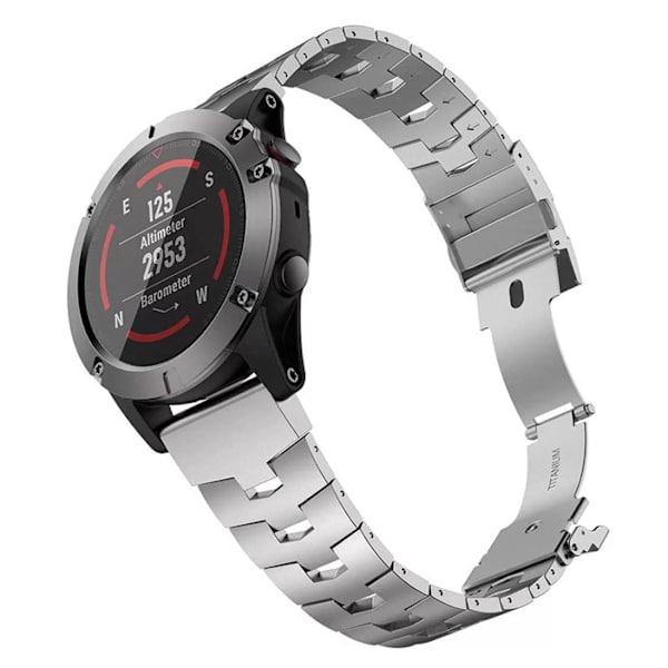 For Garmin Fenix Series Rem Hurtigudløsning Titanium Triple Bead Rem 22mm Titanium