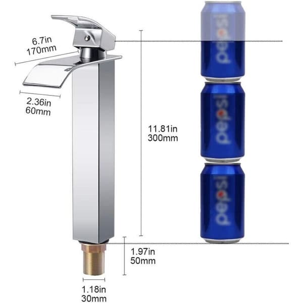 Vattenfall Badrumsblandare Hög Pip Blandare Krom Modern Design