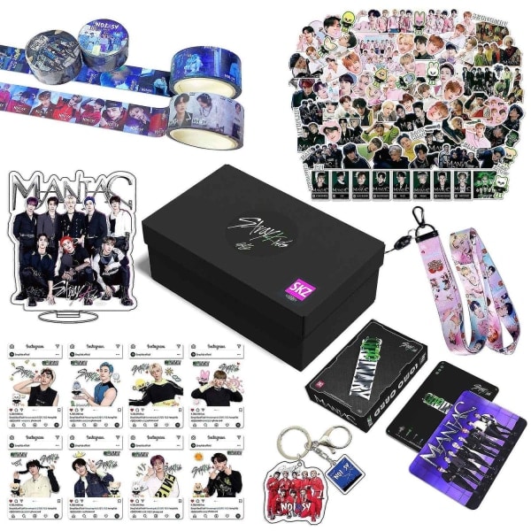 Stray Kids Nya Album Maxident Presentbox Set Kpop Merchandise Fotokort Lanyard Nyckelring Presenter till Skz Fans - Perfekt B