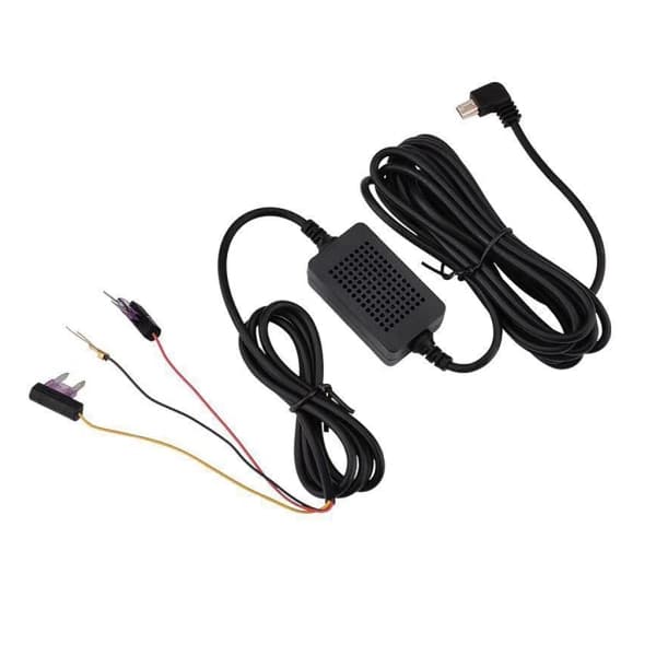 12V~24V til 5V 3A Mini USB strøm 3-trådet bilopladerkabel null - Bøjning til højre
