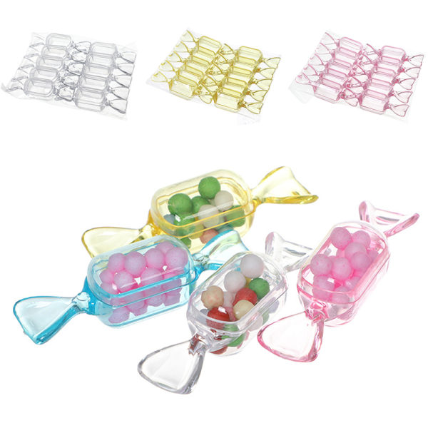 10 stk Creative Candy Packaging Box Material Akryl Candy Form Clear