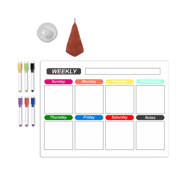 Køleskabsmagnetisk kalender Ugentlig planlægger Magnetisk kalender Whiteboard Månedlig To-Do liste Indkøbsliste Tavle null - CT809