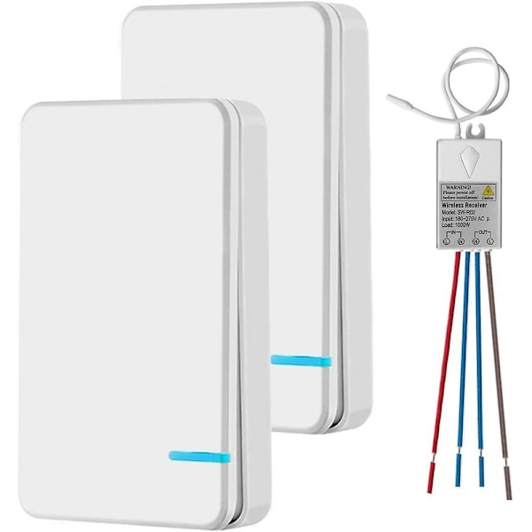 Mini trådløs kontakt med modtager led udendørs 400m indendørs 40m rf 433 mhz