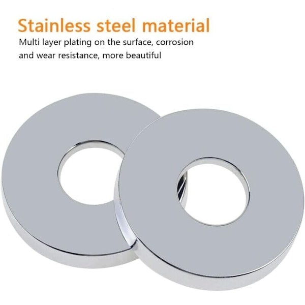 Dusjbatteri Rosett 4 Stykker Krombelagt Åpningsrosett Armatur Ø 26mm (3/4\") Rustfritt Stål Rørleggerrosett Flat Lav for Kjøkken Bad