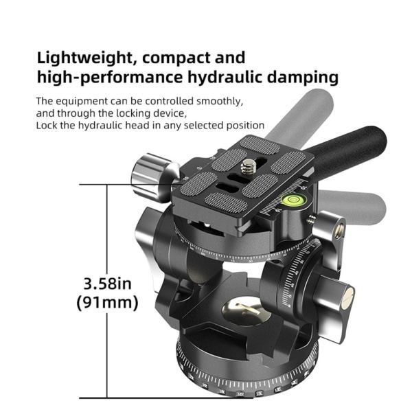 DT02RS Panoramisk kamera stativhoved hydraulisk væske videodæmpningshoved til fuglekiggeri Vedio Monopod null - DT03SS