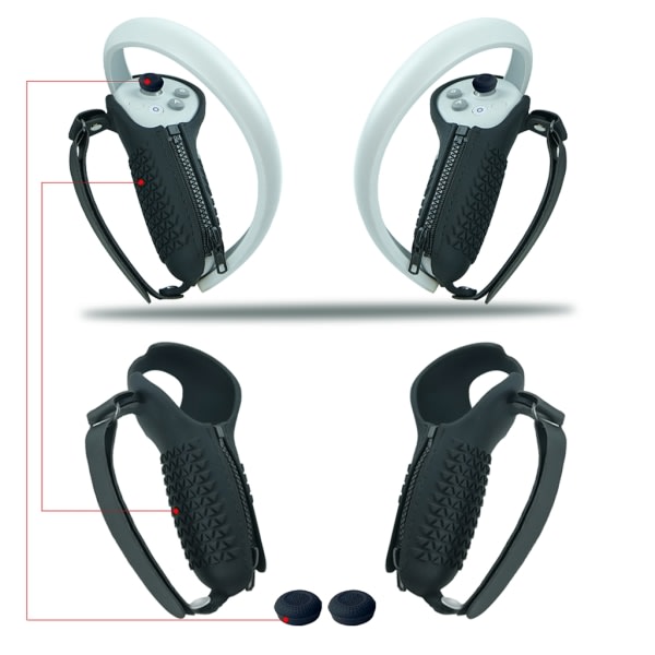 VR-silikonikuorisetti Pico 4 VR -kuulokkeille, korvasuojat, pääpanta, musta