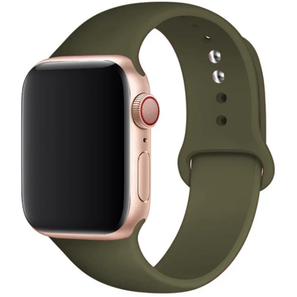 Silikonrem för Apple Watch Band 45mm 44mm 42mm 49mm 41mm 40mm 38mm correa armband iwatch Series 8 7 9 SE 4 3 5 Ultra 6 Mörk oliv Dark Olive 42 44 45 49 mm S-M