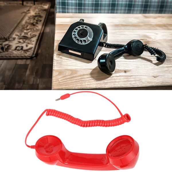 Retro telefonrør Multifunktion Strålingssäker håndholdt mobiltelefonmodtager til mobiltelefoner Computere Rød Red