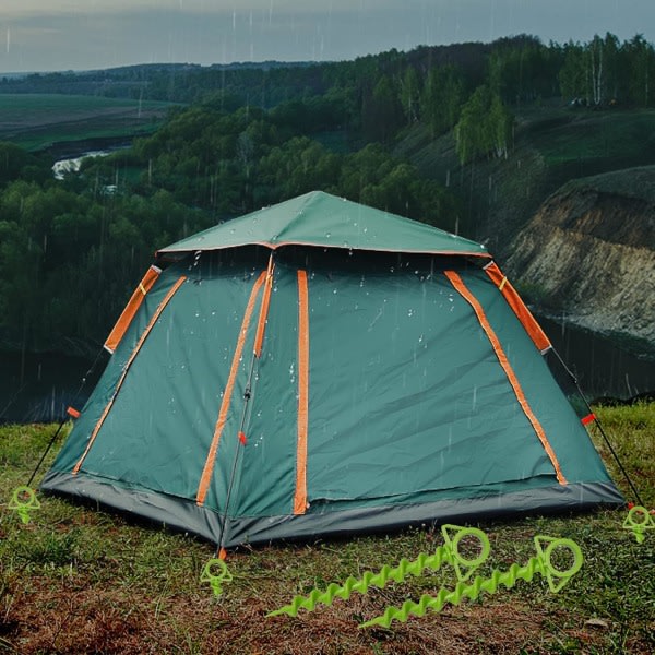 Campingtält Spiral Plast Spikar för Utomhusstrand (orange) 4 Styck