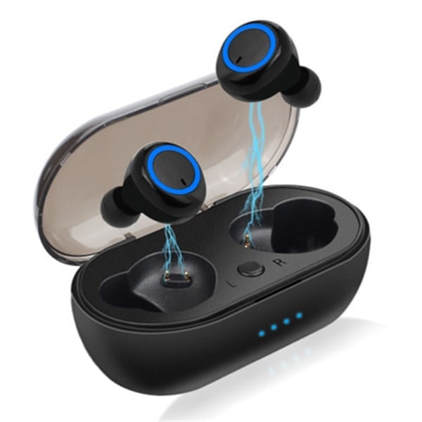 W1 trådløse hodetelefoner Bluetooth-headset Tws Stereo med mikrofon svart blå svart blå