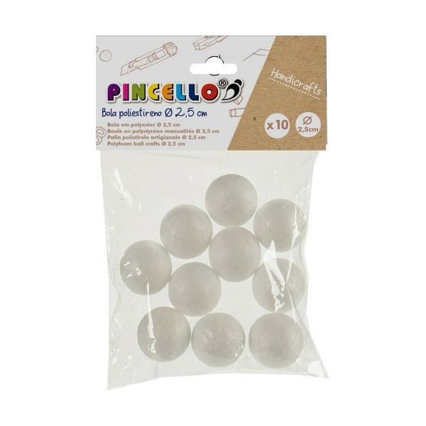 Hobbymaterial Kuler polystyren Ø 2,5 cm Hvit (12 stk)
