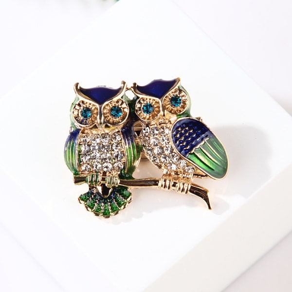 Corsage Ugglor Dambrosch Målad Pin Brosch Pin Brosch
