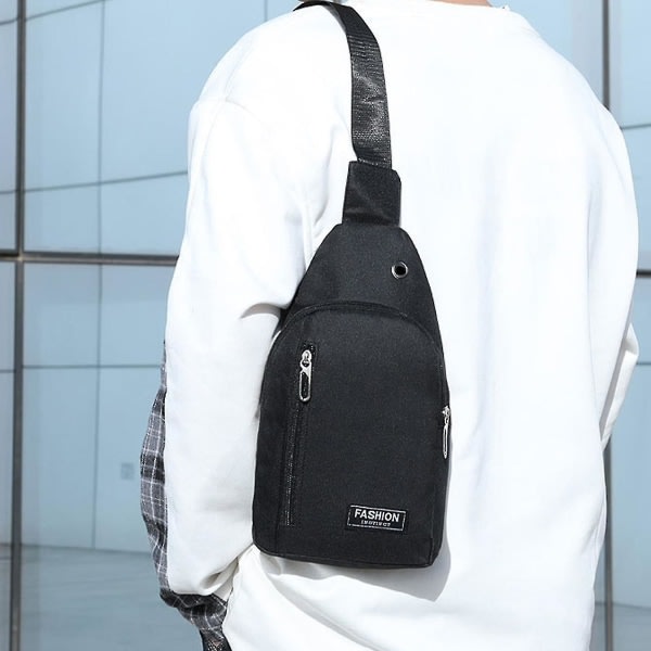 Liten Sling Bag Crossbody Bröst Axel Vattentät Sling Handväska En Rem Resväska För män Kvinnor Pojkar med hörlurshål A A