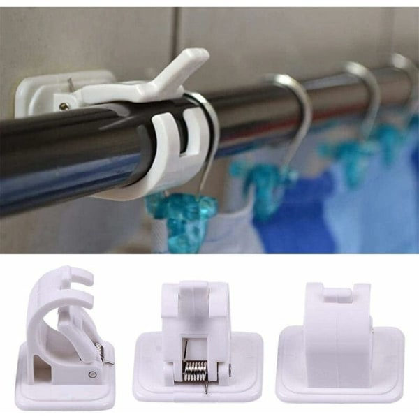 4-pack gardinstångsfästen, självhäftande väggkrokar, handdukshängare, väggfäste, inga borrhål