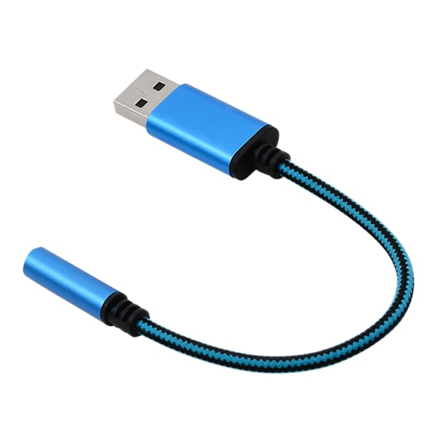 2 i 1 USB til 3,5 mm hodetelefonkabeladapter USB hann til 3,5 AUX lyd hunnkontakt for Apple for Beats hodetelefonadapter Blå 20cm Blue 20cm