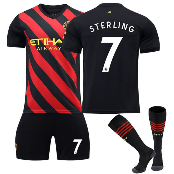 22-23 Manchester City Borta Set Raheem Sterling Football Uniform 22