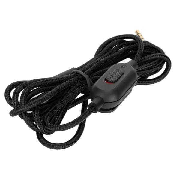 Spilheadsetkabel vævet hovedtelefonledning med lydstyrkekontrol og mute-kontakt til Logitech G Pro X G433 G233 Sort