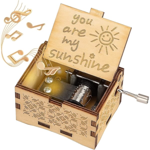Speldosa Trähandvev Speldosor You Are My Sunshine Musical Box Present