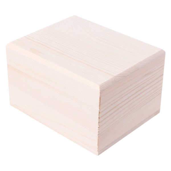 Handgjord träbox med lock Förvaring för etui Diverse arrangör 2 storlekar 2