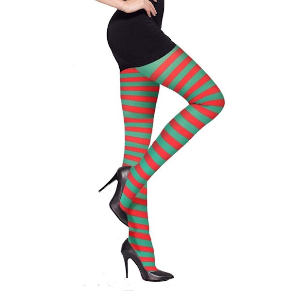 Dame Jenter Over Knesokker Søte Elastiske Strømpebukser Halloween Jul red&green
