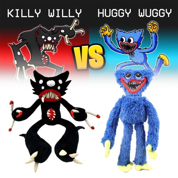 Poppy Playtime Plysch bamse Huggy Wuggy Dukke sort sort