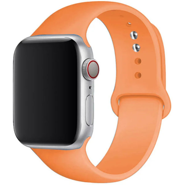 Silikonrem för Apple Watch Band 45mm 44mm 42mm 49mm 41mm 40mm 38mm armband iwatch Series 8 7 9 SE 4 3 5 Ultra 6 Papaya Papaya 38 40 41 mm M-L