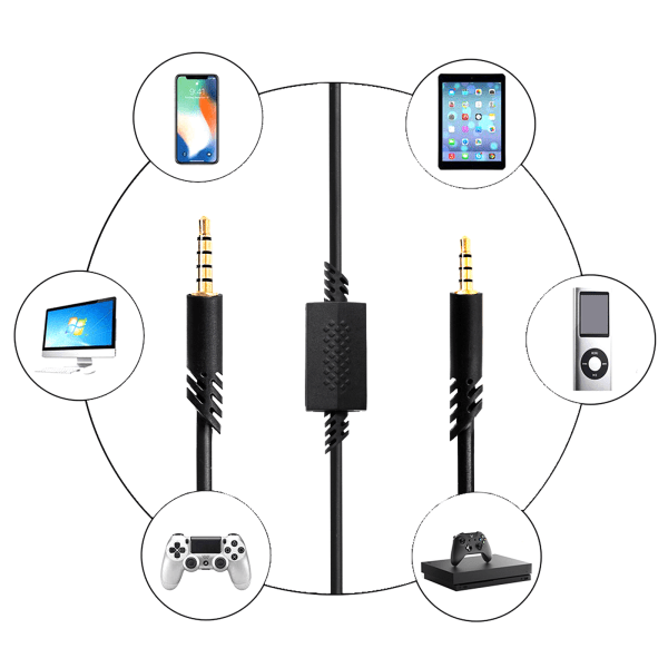 Aux-kabel højttalerkabel 3,5 mm jack lydkabel til Astro A10 A40 A50 G233 Gaming