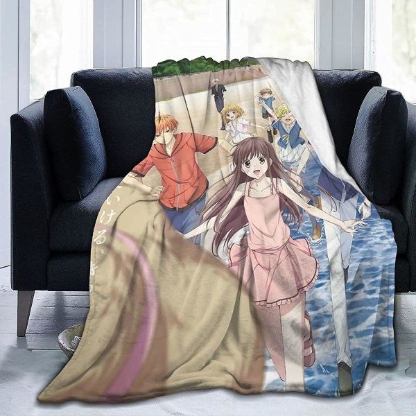 Fruktkorg Ultramjuk mikrofleecefilt Heminredning Lättviktsföremål för bäddsoffa -q42 50x40in 125x100cm