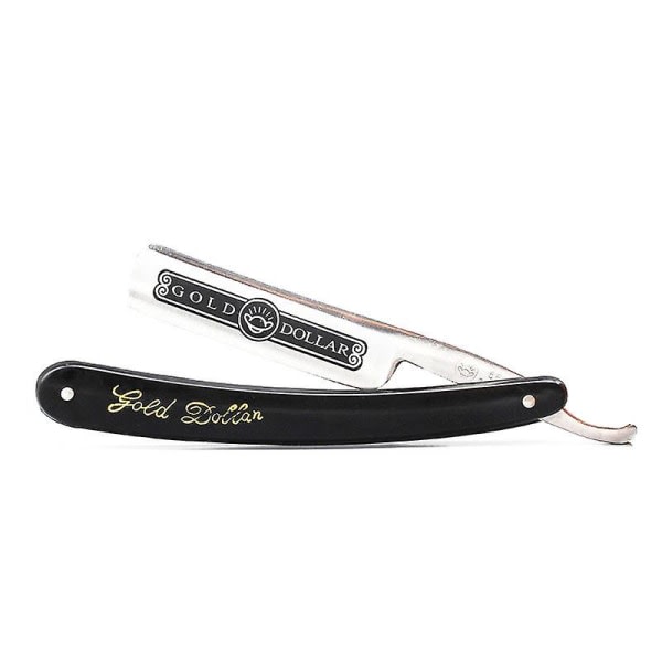 Gold Dollar 66 Classic Steel Rak Edge Salon Frisörhyvel (svart + silver)