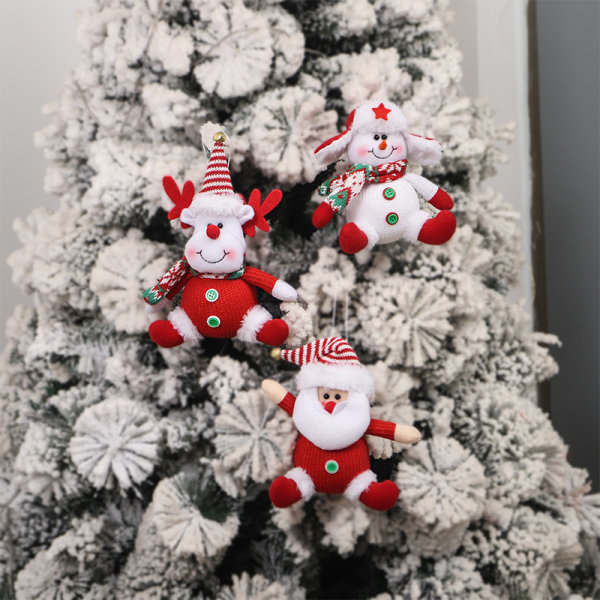 Jouluaiheinen neulottu nukke riipus koriste Santa Claus Sno A1