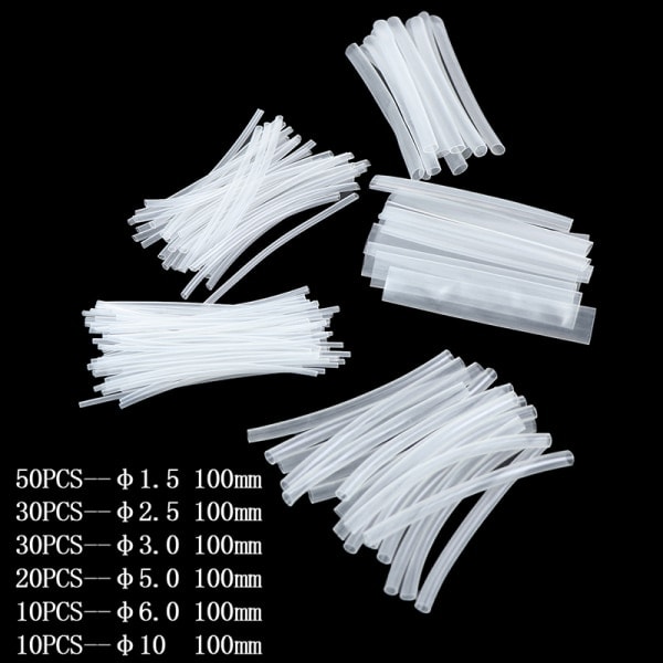 150 st 100 mm 2:1 Krympslang Polyolefin Transparent tub one size one size