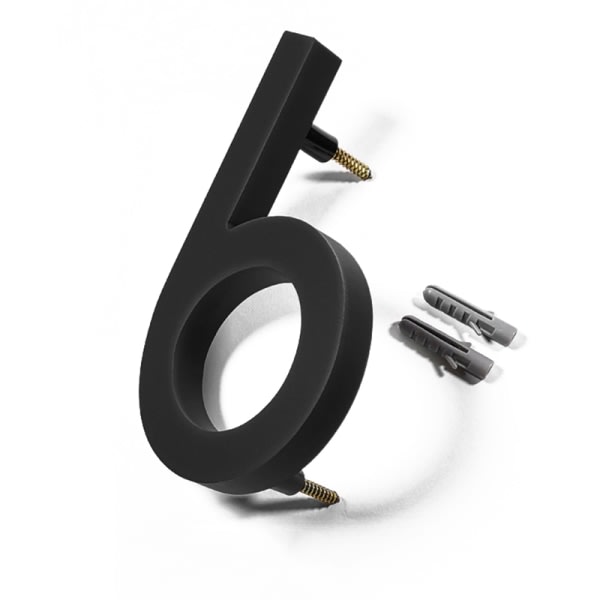Adress Stor modern dörr alfabetet flytande husnummer bokstäver Black 4 Black 4