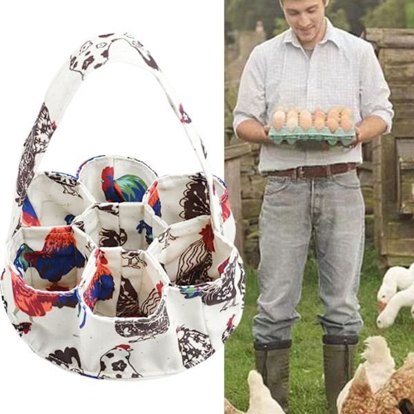 7 lommer egg samle kurv myk håndtak egg samle kurv for gård 2
