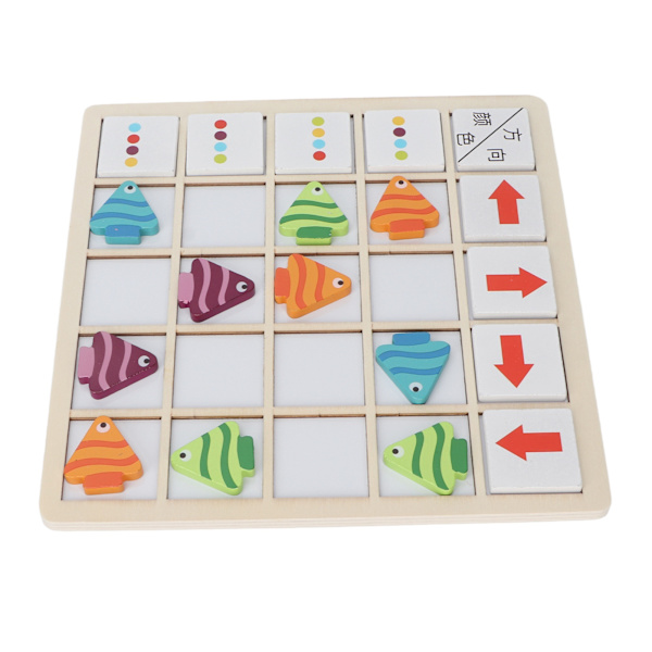 Fiskfärg Matchande Spel Magnetisk Design Säkert Trä Rundade Kanter Träbordsspel Träbordsspel Leksak