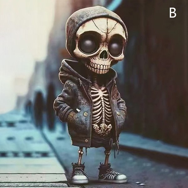 Coola skelettfigurer Halloween Skelettdocka Hartsprydnad B one size B one size