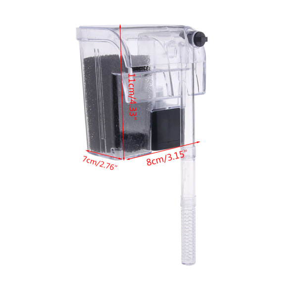 Akvariefossfilter Justerbart vannstand Ekstern hengende lite filter