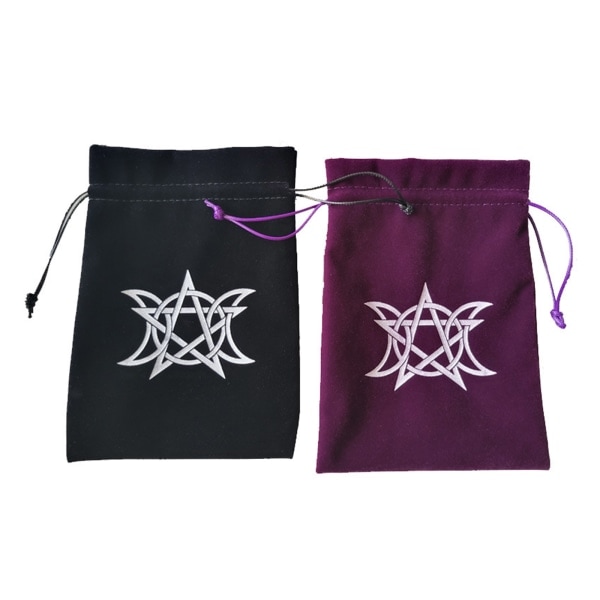 Pendel ennustuspöytäliina Korttipakka Dowsing Alttari pöytäliina Lautapeli Vetohihnallinen Flanellilaukku Tarot-korttien säilytyspussi Violetti