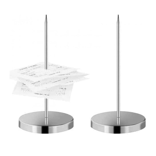 CDQ 2-pack Metalliska Noteringsstickor, Kvittohållare, Kvittospets, Restaurangkök Kontor Hotell Kvittogaffel