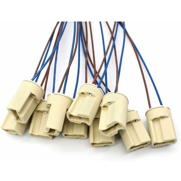 10 stk. G9 Lampeholder, G9 Keramisk Base Sokkel med 150mm Teflon Tråd til G9 LED Halogen Pærer Hjem