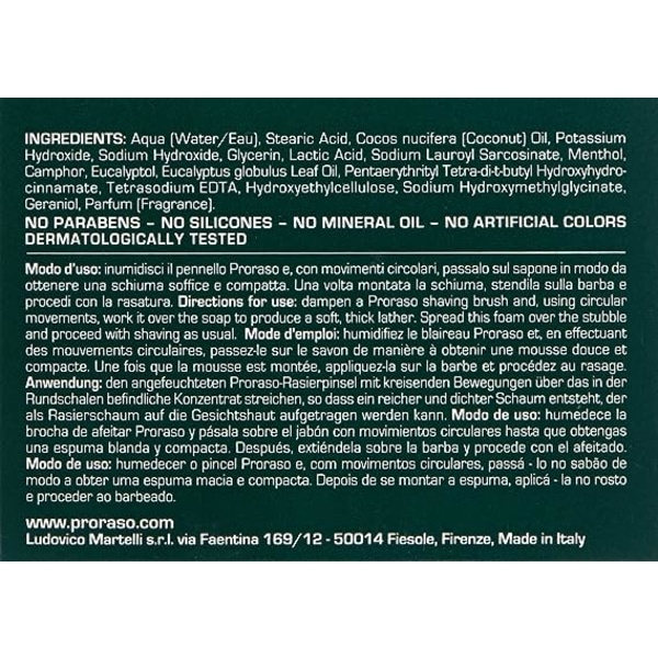 Proraso 8004400000000 Barbercreme med Eukalyptus, 150 ml