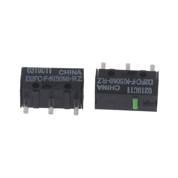 2 stk Grønn Prikk Mus Mikrobryter D2FC-F-K(50M)-RZ for Razer Mus Mikroknapper 50 Millioner Klikk for Levetid