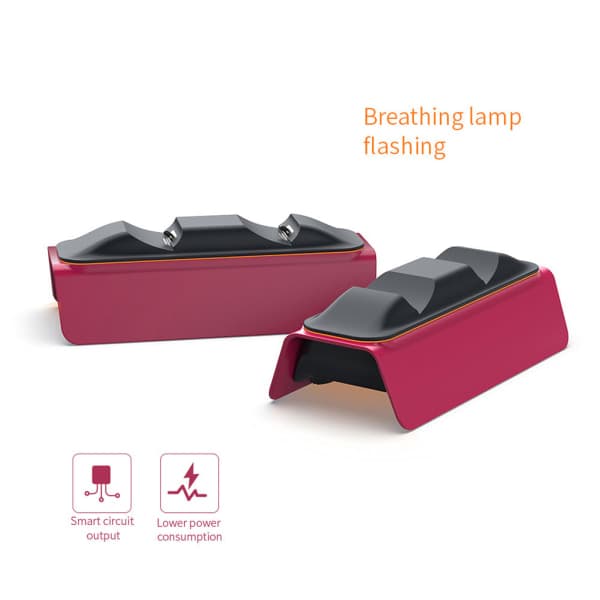 Kontroller Ladestasjon, Ladestasjon for DualSense Controller, Kompatibel med Dual Controller Ladestativ Mørk rosa