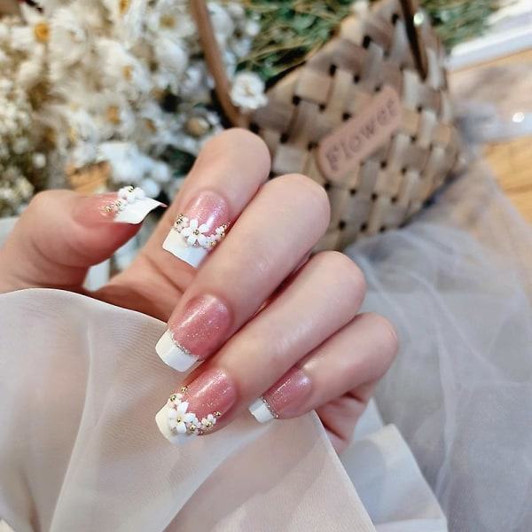 24 st nagelkonst klistermärken, avtagbar mode nagelkonst, bärbara falska naglar
