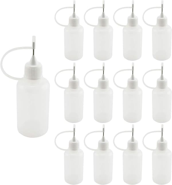 12 st 20 ml precisionslimflaskor med nålspets, påfyllningsbara applikatorflaskor för lim, olja, bläckmålning, hantverksmodellreparation, manikyr