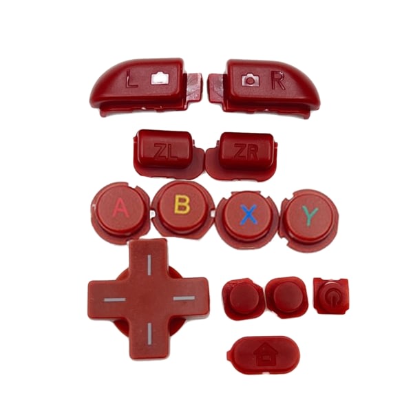 Komplet sæt plastikknapper til ny 3DSXL 3DSLL D-pude ABXYLR ZL ZR Hjem tændt af strømknapper Reparation Udskiftning Holdbar Rød